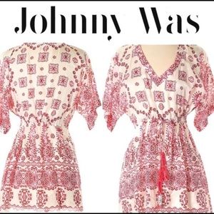HP ❤️ Johnny Was Silk Tunic Tie Waist Boho Top Small